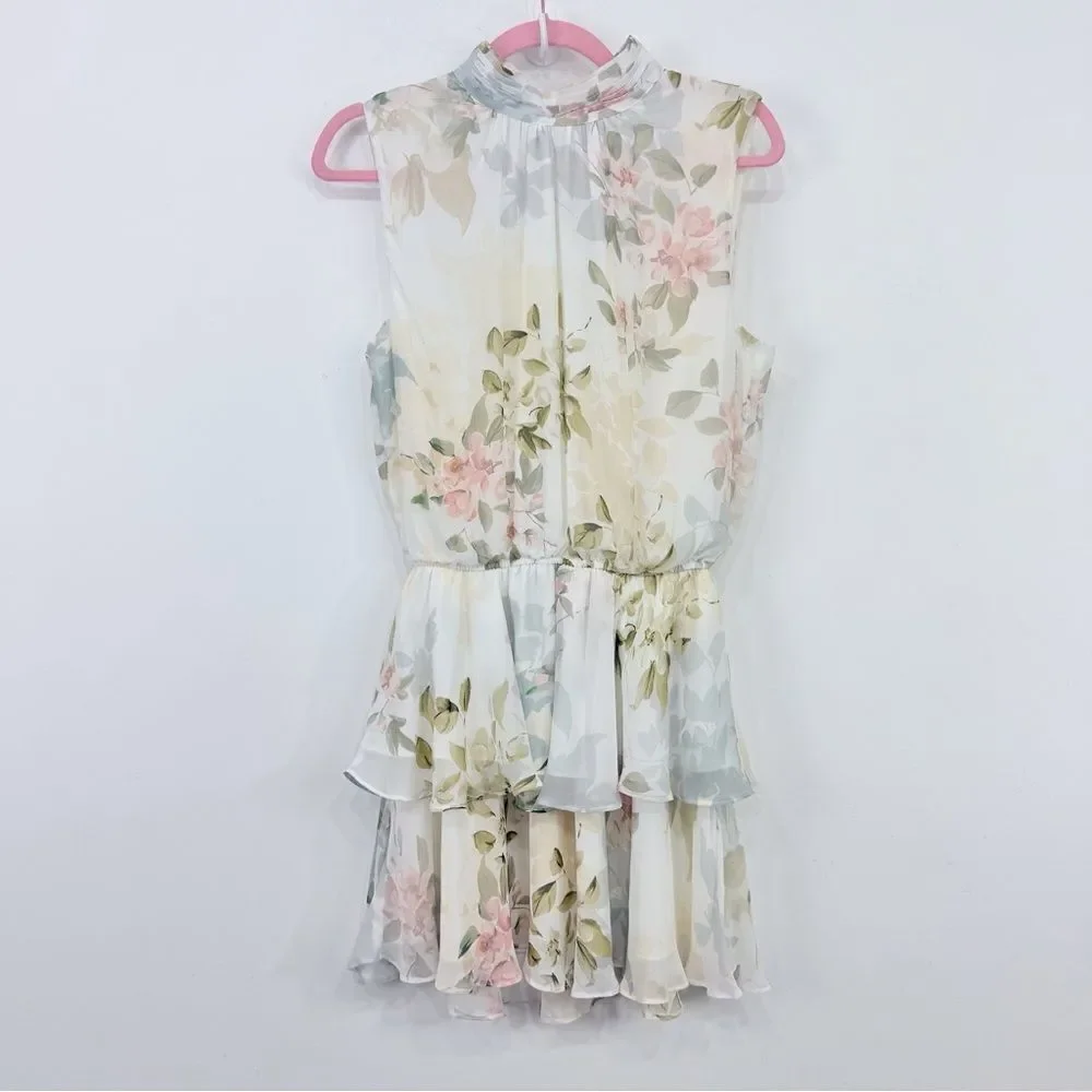 Yumi Kim KISS ME Dress in Honeymoon Ivory Floral Tiered Ruffle Skirt Dress - Picture 3 of 16